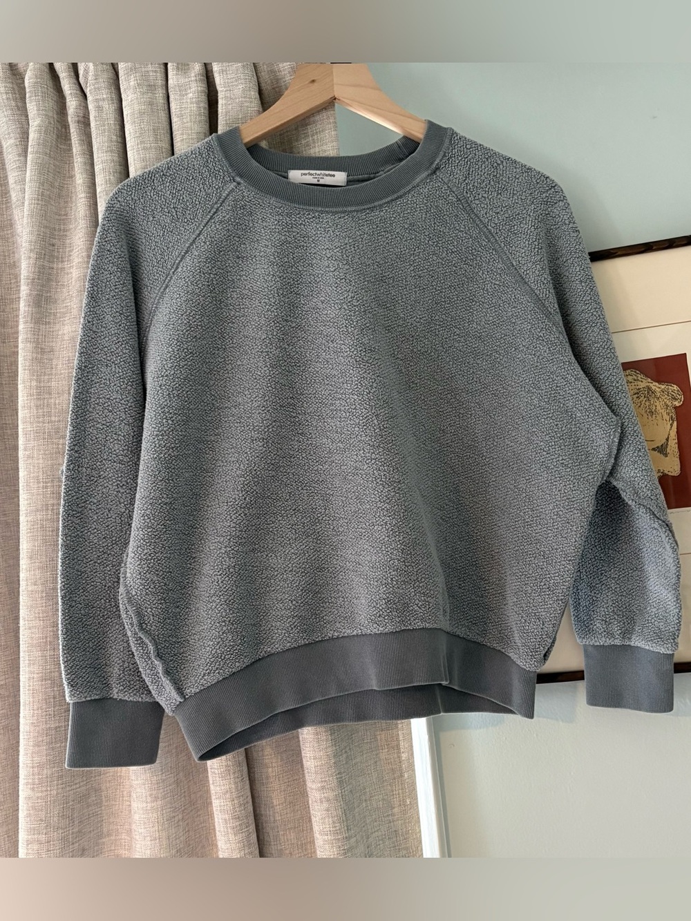 Perfectwhitetee Ziggy Reverse Fleece Shrunken Crewneck Sweatshirt M Slate